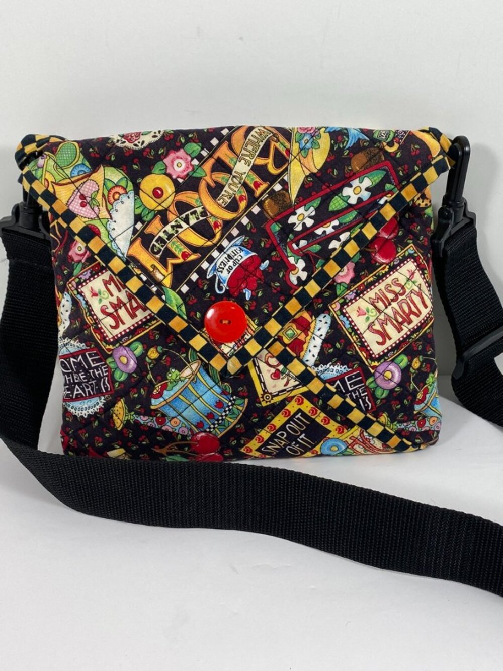 Mary Engelbreit Crossbody Bag 9 x 8 Lined 2 Pocket Smarty Pants Snap Out of It